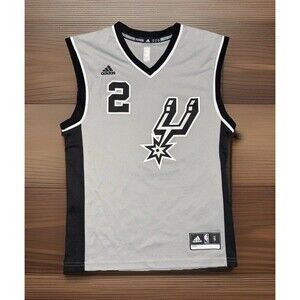 San Antonio Spurs Jersey Kawhi Leonard #2 NBA Adidas Gray Unisex Size Small